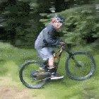 Just casually riding on the path.