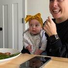 My wife lost it when our baby laughed for the first time.