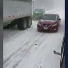 People forget how to drive along I-70 today during snow storm.