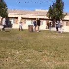 If you let go or touch the trash can, you lose