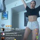 Drinking wine and shaking her ass on IG live