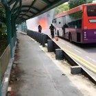 Firefighter still standing after a car explodes right in front of him