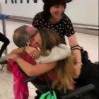 Emotional reunion at UK airport between girl and her chronically ill father
