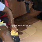 Gave her a banana turned around to see this monstrosity