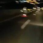 Car magically makes a person disappear off a motorcycle