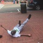 Guy takes a hit and thinks he’s karate kid