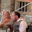 Dude gets so hammered at his wedding his new Mother in Law has to feed him