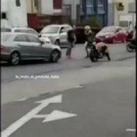 Man drops bike then gets dropped