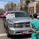 Protestor for opening America