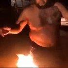 Dummy sets himself on fire to prove he's 