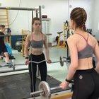 Tiny girl lifting some weights haha