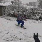 Man Snowboard Off House and Breaks Leg