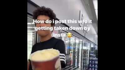 Instagram influencer eats ice cream off store shelf and puts it back