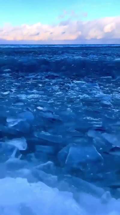 Sayram Lake's Ice bubbles : A Frozen wonderland. It is tucked away in Tianshan Mountains of Xinjiang in China.