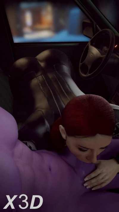 Black Widow sucking dick (X3D)