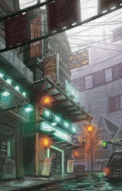 I turned one of my paintings into a retro arcade style gif