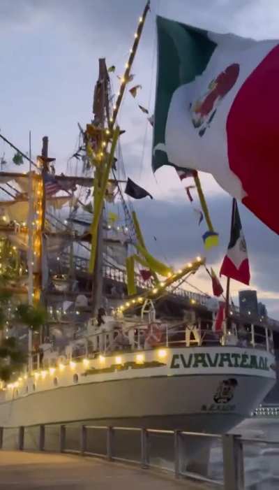 Different angle of ship hitting Brooklyn bridge (upclose)
