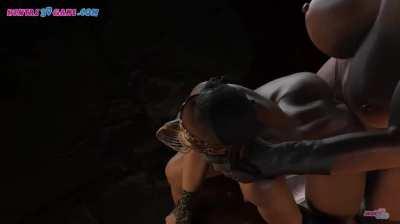 Lady Dimitrescu gives Mommy Miranda monster cock