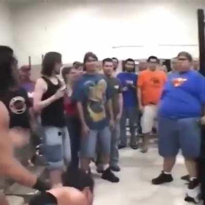 Bro is still standing like it was nothing