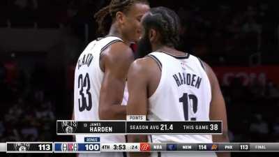 [Highlight] Ty Lue chirps at Harden after unsuccessfully challenging Harden's 4-point play