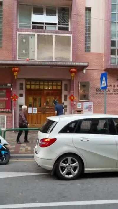 Guy tries to set school on fire