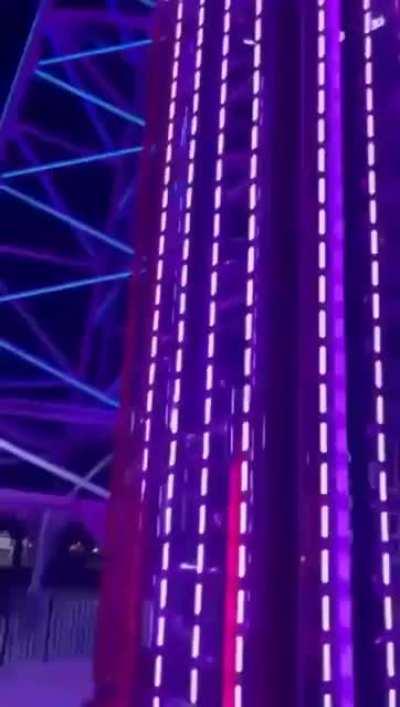 Guy falls from elevator ride in theme park