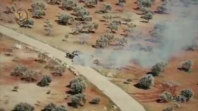 HTS ACV-15 yeets itself into SAA T-72 tank near Nayrab, Idlib