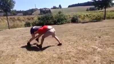 Guy challenged a girl to take him down because he assumed she couldn't