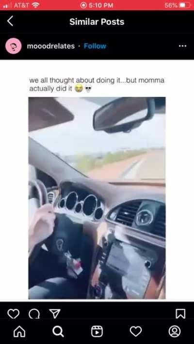 How to escape traffic with your mom 101