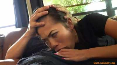 Hot Asian Server Having Rough Sex with Big Dicked Stud