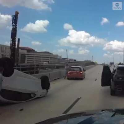 Car decides to scratch its back.