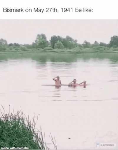 BISMARK NO LONGER IN MOTION, FORMER KING OF THE OCEAN