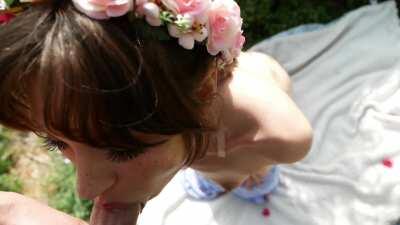 Gorgeous outdoor blowjob and finish [oc]