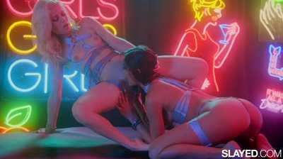 Emily Willis going neon lesbian with Charlotte Stokely