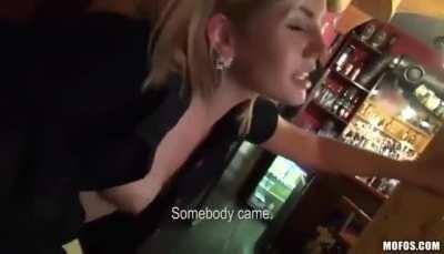 Elisha Cuthbert lookalike getting fucked in a restaurant