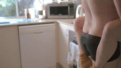 I put tater tots in the oven, but he decided what he wants to eat for lunch is me