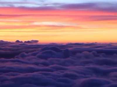 Sunset above the clouds, Haleakala National Park, Maui