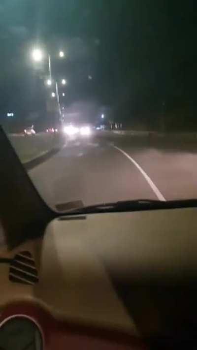 Drive your car in reverse at full speed...