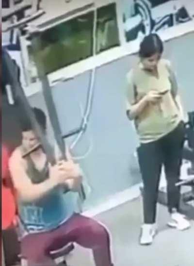 Hopefully she’s okay, that dude didn’t budge.