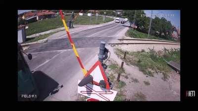 Railroad crossing in Serbia