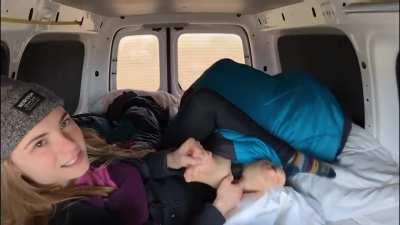 Nina Luck Camper Van Sleeping Bag Foot Tickling 