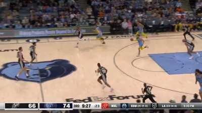 [Highlight] Jaren Jackson Jr gets his fifth block of the night, and then finishes in transition the other way