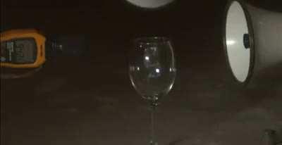 How to break a wine glass using a megaphone