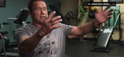 Arnold retelling of when Andre the Giant picked him up as if he were a little child and placed him on an armoire.