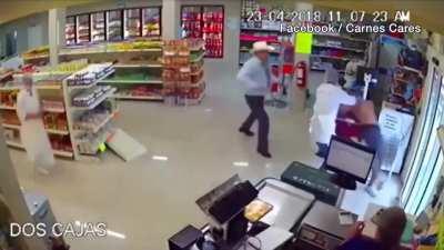 Brave cowboy stops armed robber