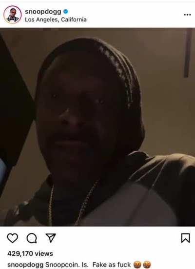 Snoopdogg reacts to cryptocurrency named after him