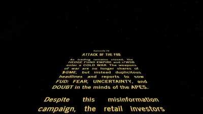 STONK WARS, EPISODE IV: ATTACK OF THE FUD — I'LL TRY HOLDING, THAT'S A GOOD TRICK — RIDE THE $GME 🚀 ALL THE WAY TO CORUSCANT