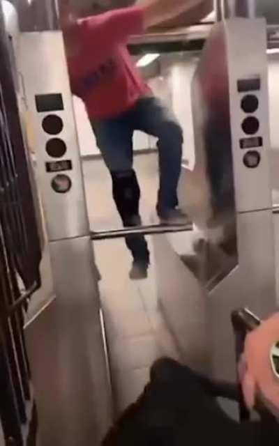 To bypass the turnstile with an injured knee..