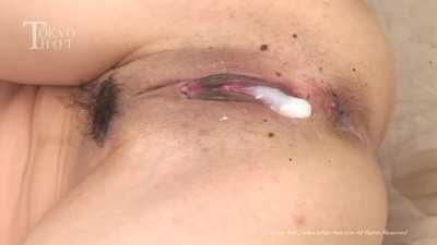 Same cute Tokyo Hot girl gets 10 creampies in a row and major lava flow