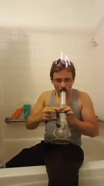 Not what I had in mind by taking a bong rip to the skull.